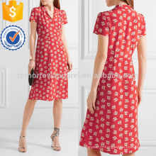 Floral-impression Soie Crêpe De Chine Dress Manufacture En Gros Mode Femmes Vêtements (TA4095D)